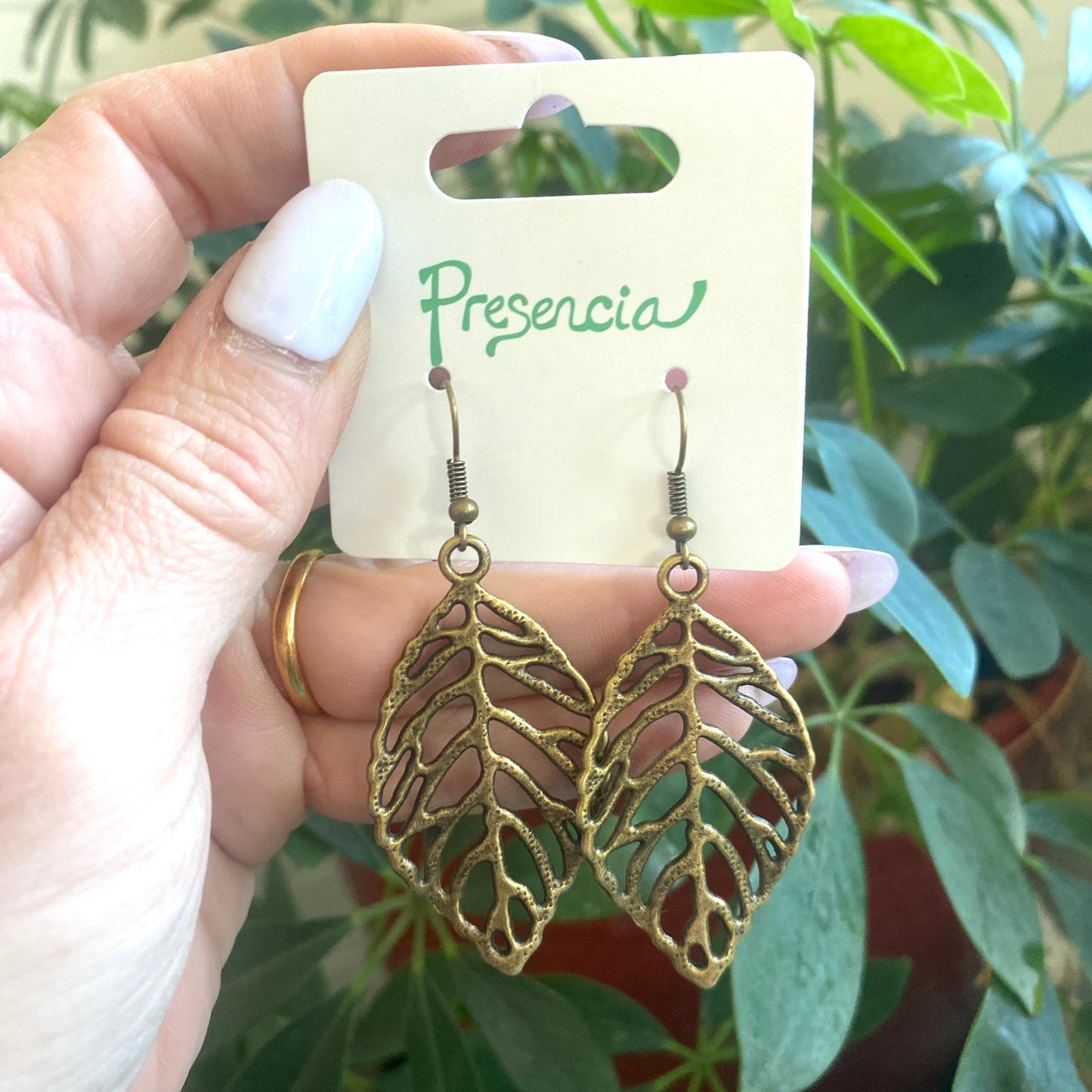 Estrella Bronze Leaf Earrings