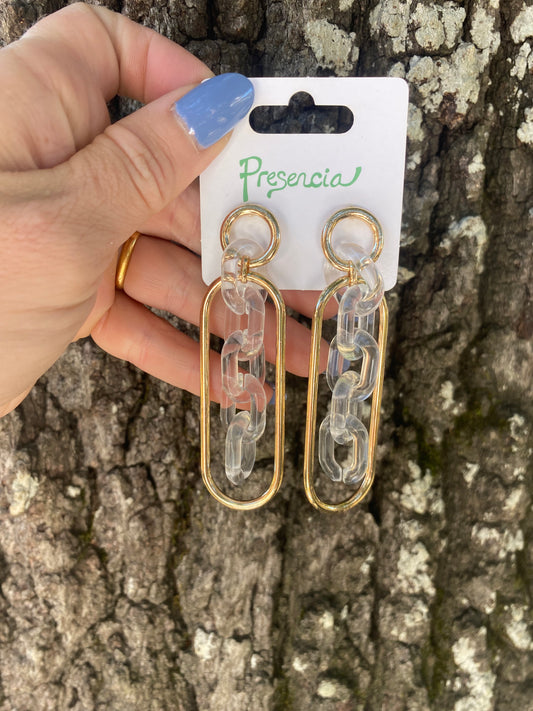 Clear Chain and Loop Earrings